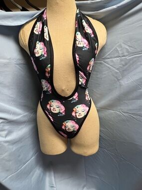 Black One-Piece Featuring Marylin Monroe